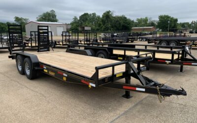 83″ x 20′ equipment hauler w/5′ stand up ramps